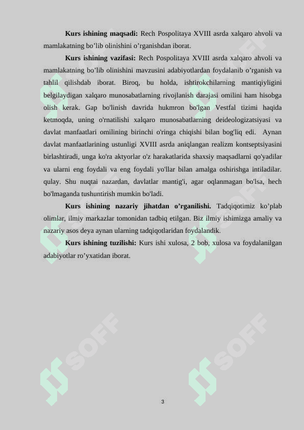Rech Pospolitaya XVIII asrda xalqaro ahvoli va mamlakatning bo’lib olinishi 3