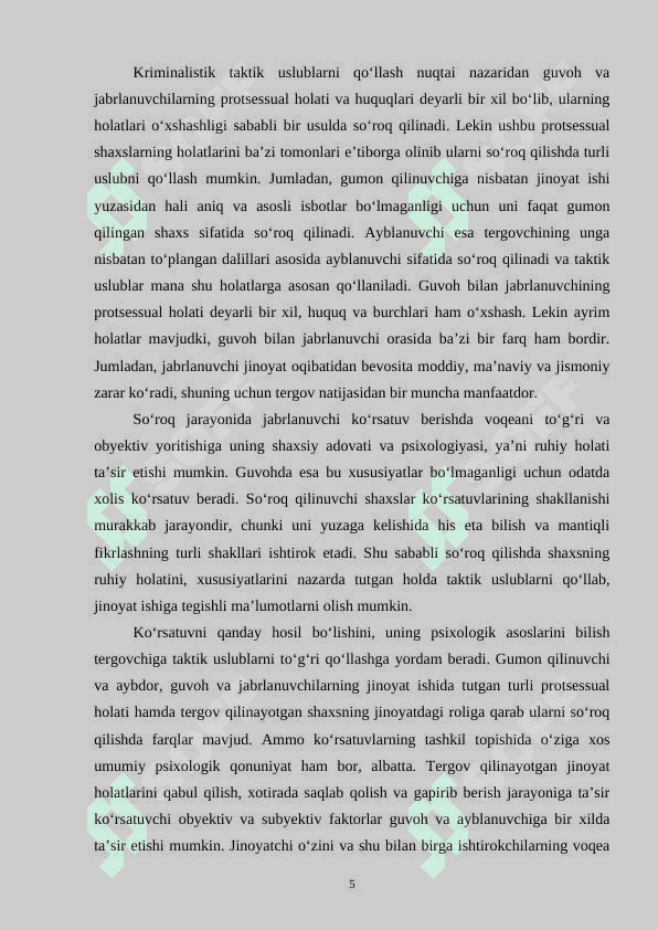 SO‘ROQ QILISHNING UMUMIY ASOSLARI VA QOIDALARI 5