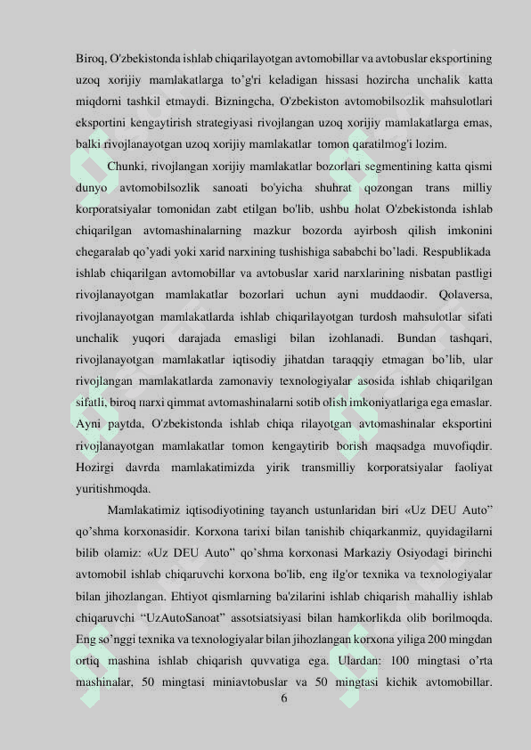 O'zbekistonda avtomobilsozlikning rivojlanishi 6