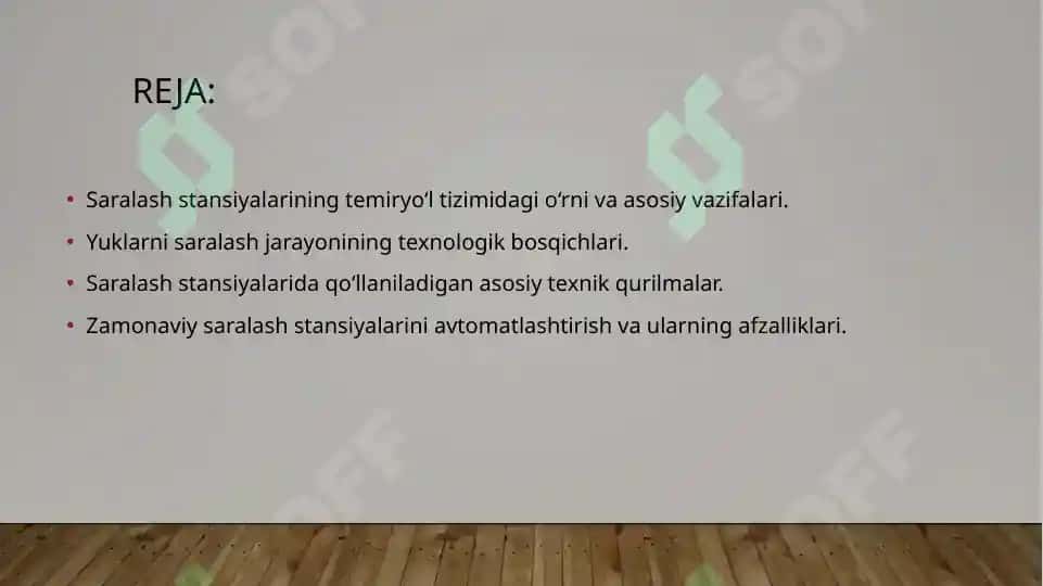 Saralash stansiyalarining vazifalari va undagi qurilmalar 2