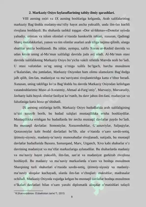O’RTA  ASRLARDA MUSULMON SHARQ FALSAFASI 8