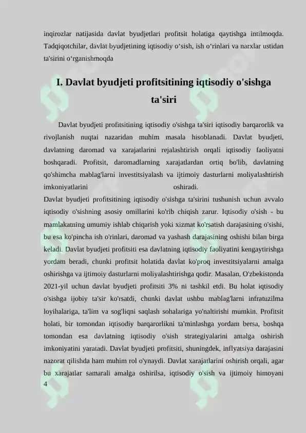 Davlat byudjeti profitsitining makroiqtisodiy muvozanatga ta’siri 4
