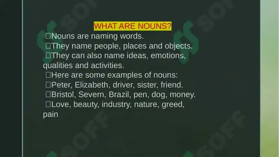 The Noun Groups of Word Classes 2
