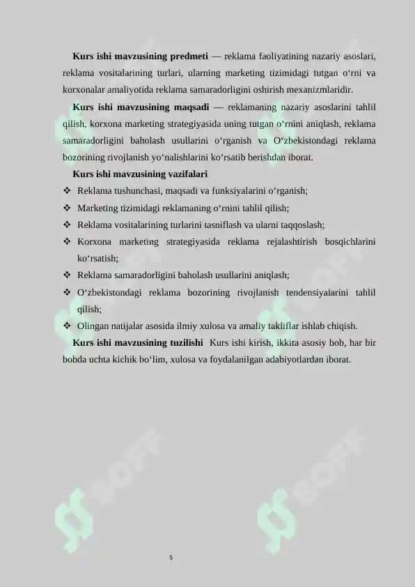 Reklama — korxona marketingining asosiy vositalaridan biri sifatida 5