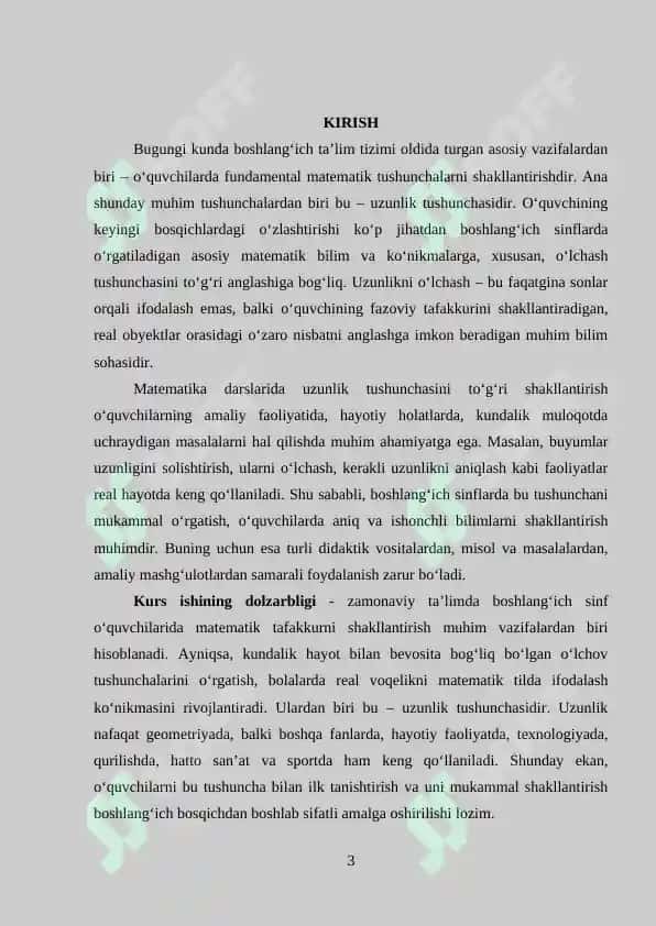 Boshlang’ich sinflarda uzunlik  tushunchasini  shakillantirishga  doir  misol  va  masalalar  yechish 3