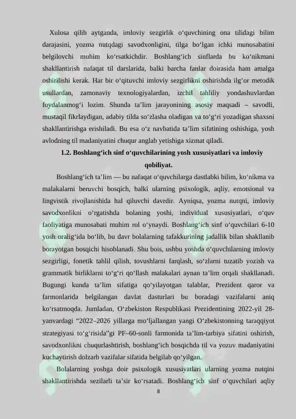 Boshlang‘ich sinflarda imloviy sezgirlikni oshirish 7