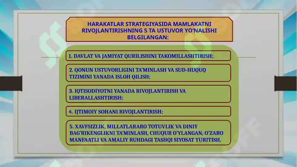 2017-2021 yillarda O‘zbekiston Respublikasini rivojlantirish bo‘yicha Harakatlar strategiyasida ijtimoiy sohani rivojlantirish bo‘yicha vazifalarning belgilanishi 4