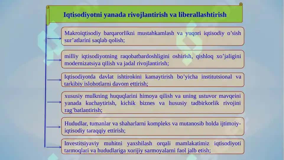 2017-2021 yillarda O‘zbekiston Respublikasini rivojlantirish bo‘yicha Harakatlar strategiyasida ijtimoiy sohani rivojlantirish bo‘yicha vazifalarning belgilanishi 7