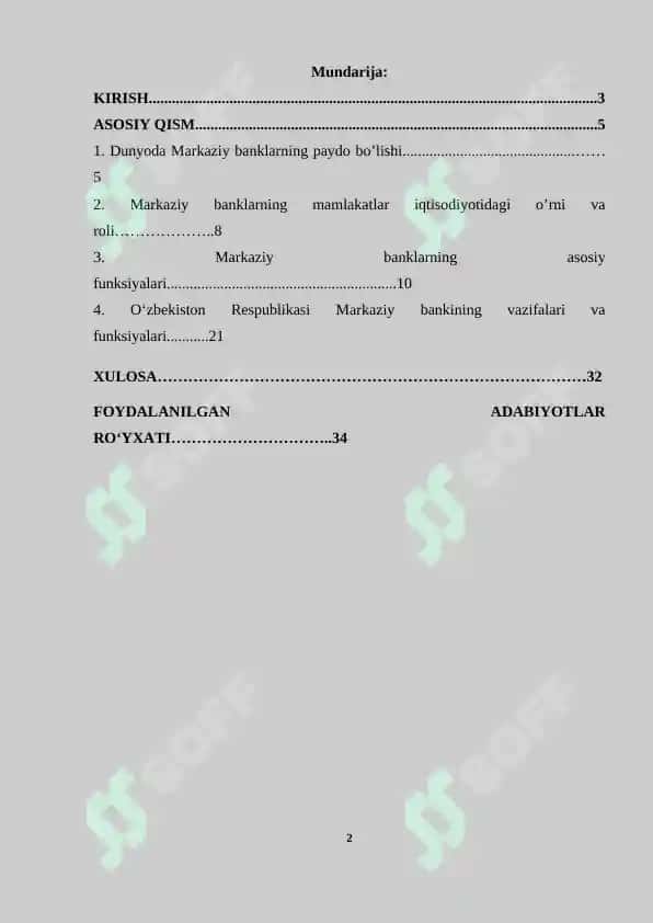 Xorijiy mamlakatlar markaziy banklarining tashkiliy va funktsional tuzilishi 2