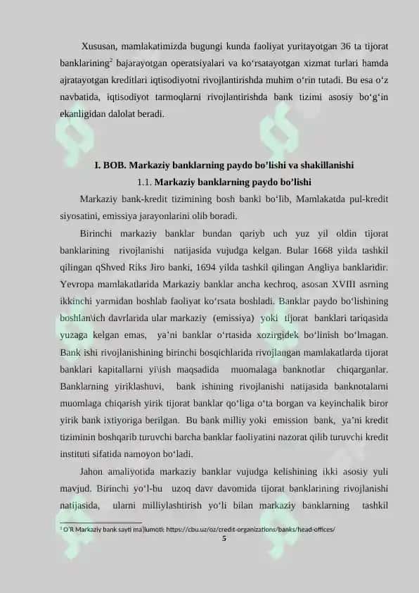 Xorijiy mamlakatlar markaziy banklarining tashkiliy va funktsional tuzilishi 5