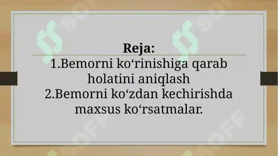 Bemorni mustaqil ko‘zdan kechirish 2
