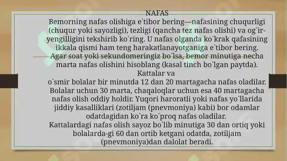 Bemorni mustaqil ko‘zdan kechirish 7
