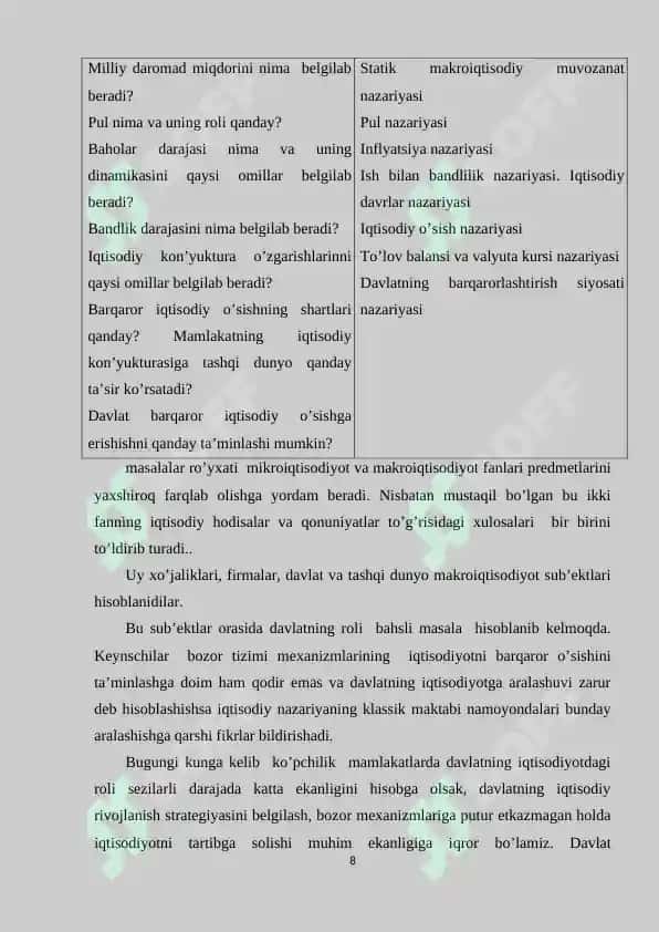 MAKROIQTISODIYOTNING FAN SIFATIDA SHAKLLANISHI VA RIVOJLANISHI 7
