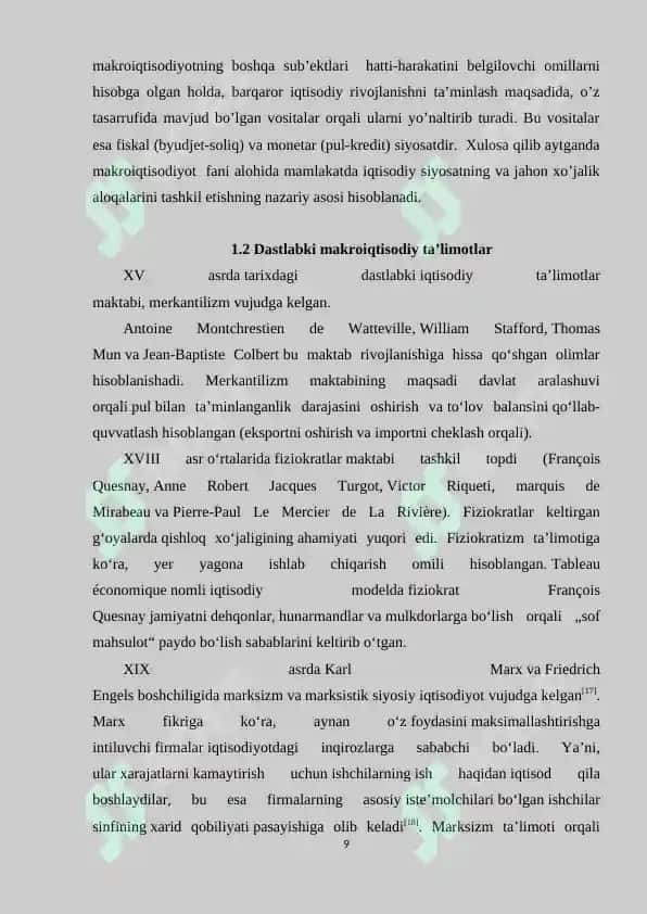 MAKROIQTISODIYOTNING FAN SIFATIDA SHAKLLANISHI VA RIVOJLANISHI 8