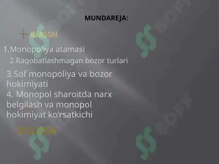 Monopol raqobatlashganbozor, uning afzalliklari va kamchiliklari 2