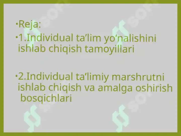 INDIVIDUАL TА’LIMIY MАRSHRUT TUZISH TАMOYILLАRI 2