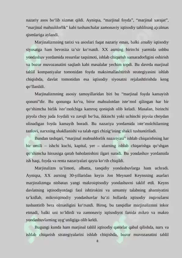 MARJINALIZM VA KEYNSCHILIK TA'LIMOTI 7