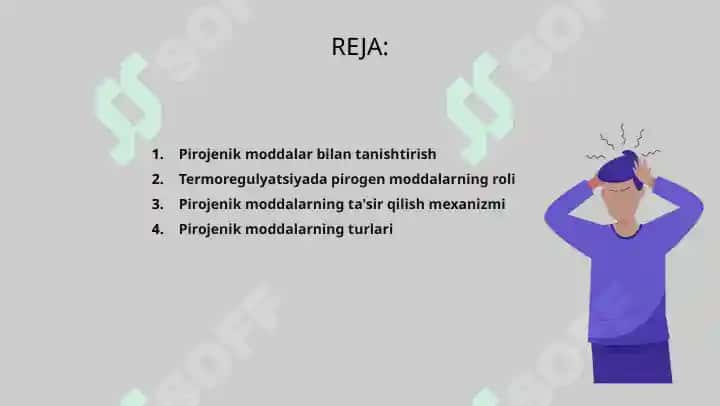 Pirogen moddalar termoreguluatsiya jarayonidagi ahamiyati 2