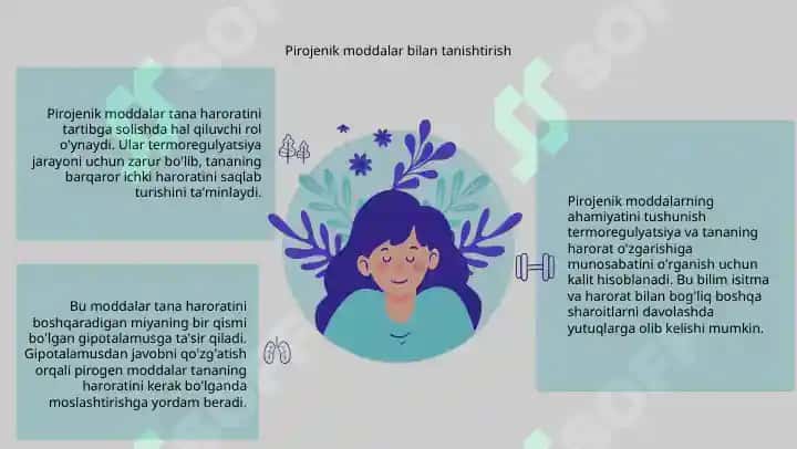 Pirogen moddalar termoreguluatsiya jarayonidagi ahamiyati 3
