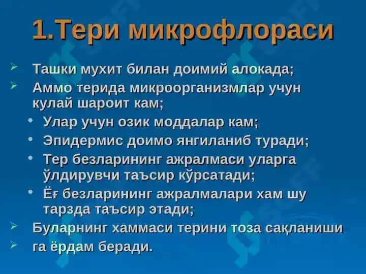 Одам танаси нормал микрофлораси 7