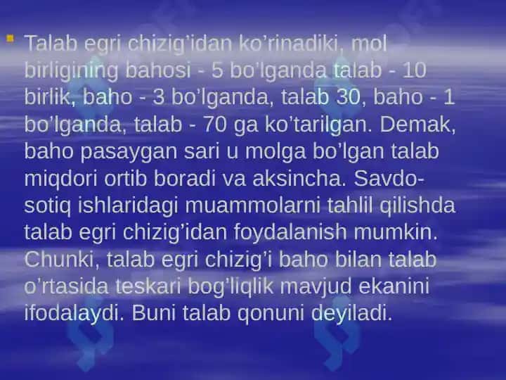 Talab va takli bozor muvozanati 5