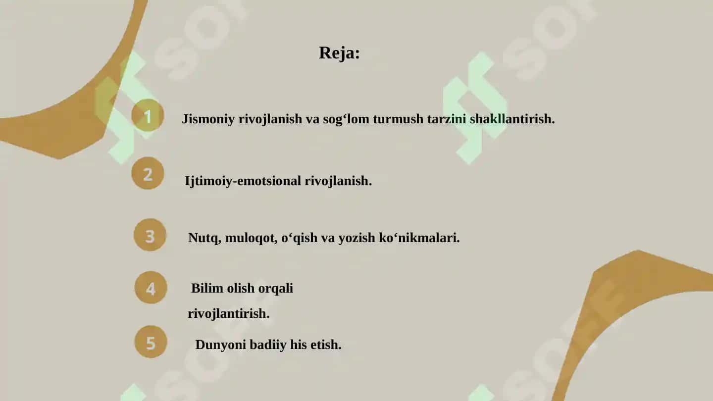 Bolalar rivojlanish xaritasi 2
