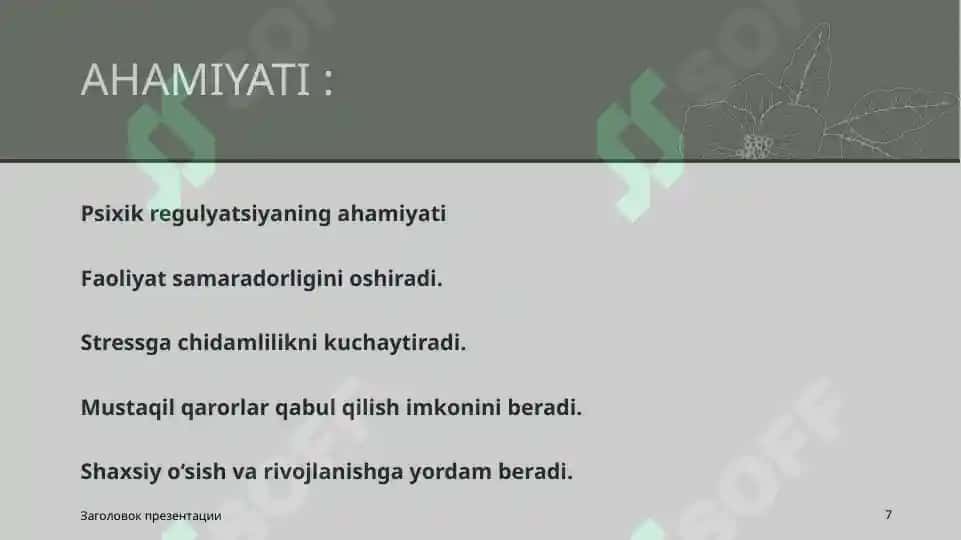 Psixik faoliyatning psixik regulyatsiyasi 7