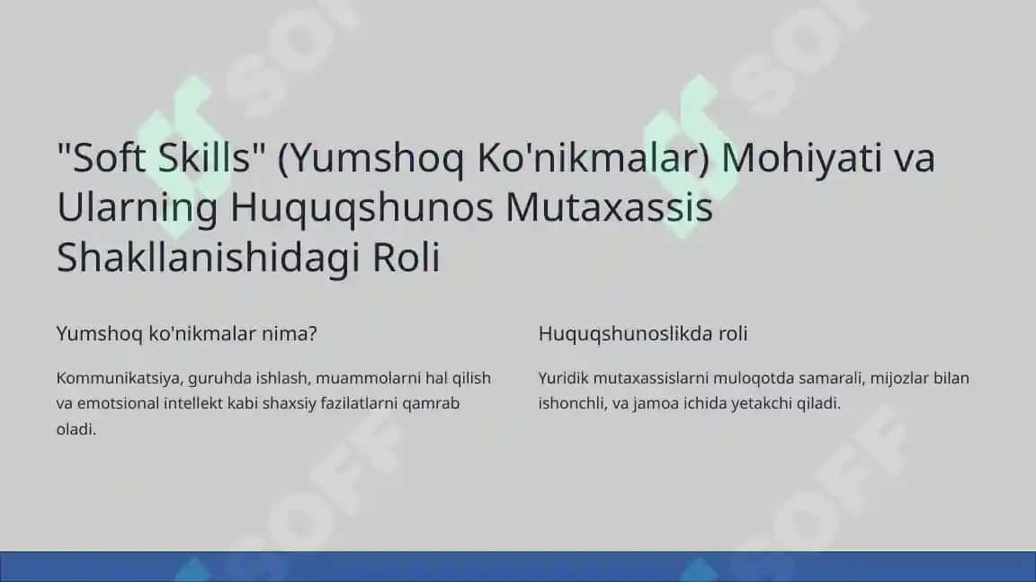 Huquqshunos Mutaxassis Shakllanishida Zamonaviy Ish Ko'nikmalari va Kompetensiyalarning Roli 3