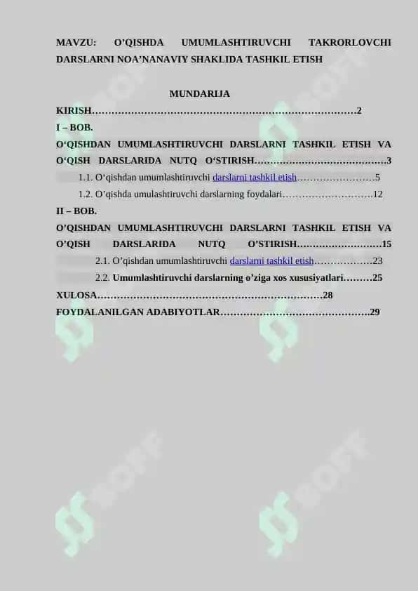 O’QISHDA UMUMLASHTIRUVCHI TAKRORLOVCHI DARSLARNI NOA’NANAVIY SHAKLIDA TASHKIL ETISH.docx 2
