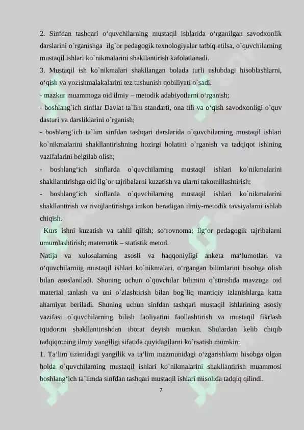 Savod oʻrgatish darslarida oʻquvchilarning mustaqil ishlarini tashkil etish.docx 6