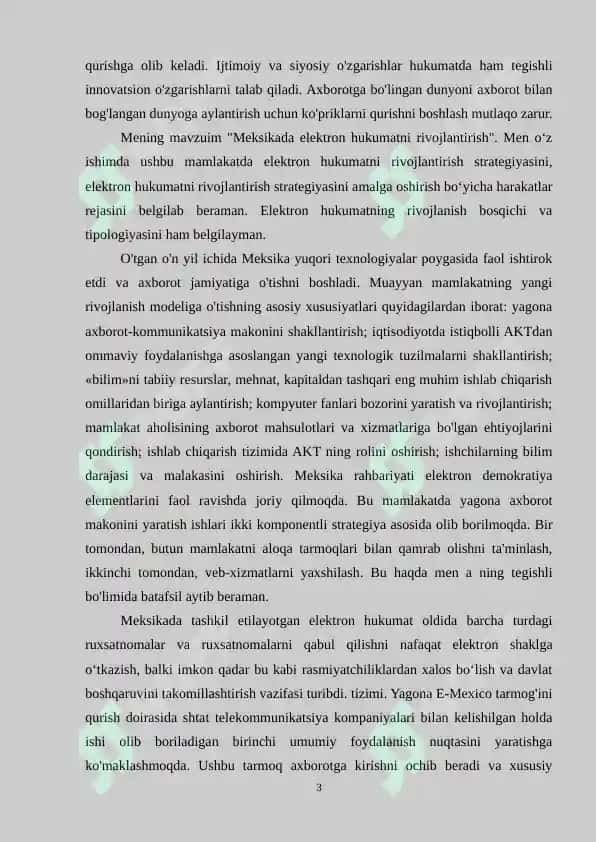 Meksikada elektron hukumatning rivojlanishi 3