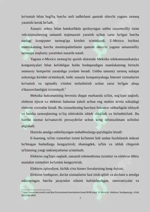 Meksikada elektron hukumatning rivojlanishi 7