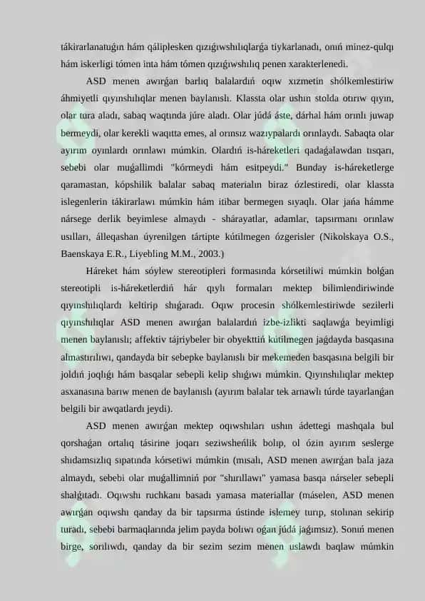 BASLAWÍSH TÁLIM BALALARÍNDA AUTIZM KESELLIGI HÁM ONÍŃ SOCIAL.docx 3