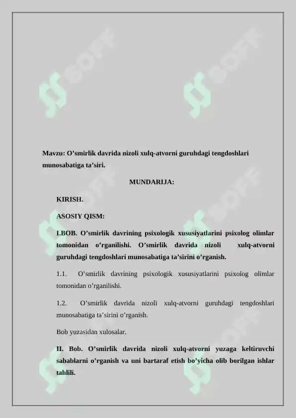 O’SMIRLIK DAVRIDA NIZOLI XULQ-ATVORNI GURUHDAGI TENGDOSHLARI MUNOSABATIGA TA’SIRI 2