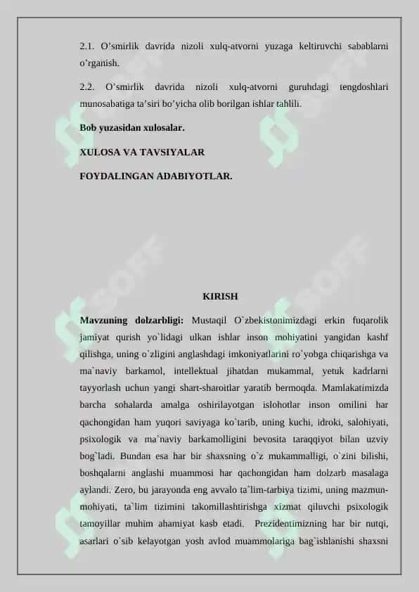 O’SMIRLIK DAVRIDA NIZOLI XULQ-ATVORNI GURUHDAGI TENGDOSHLARI MUNOSABATIGA TA’SIRI 3