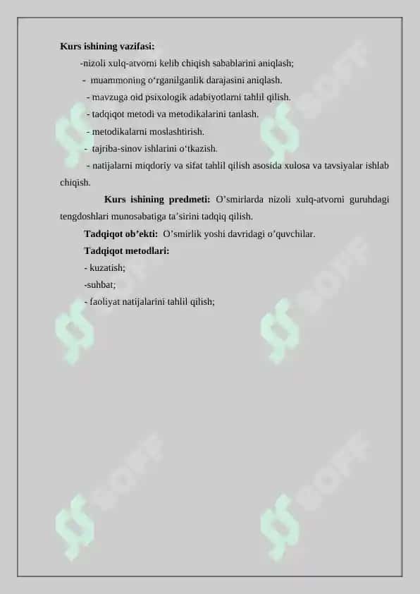 O’SMIRLIK DAVRIDA NIZOLI XULQ-ATVORNI GURUHDAGI TENGDOSHLARI MUNOSABATIGA TA’SIRI 5
