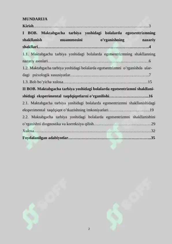 ’’MAKTABGACHA TARBIYA YOSHIDA EGOTSENTRIZMNING SHAKLLANISHI 2