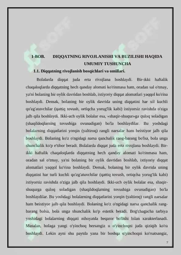 "Diqqatning rivojlanishi va buzilishi mavzusini o‘qitishda “Klaster” usulidan foydalanish" 7