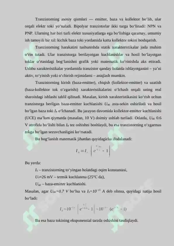 Bipolyar tranzistorning ulanish sxemalari 8