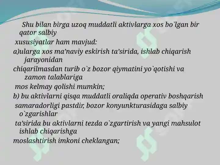 Uzoq muddatli aktivlar hisobi 4