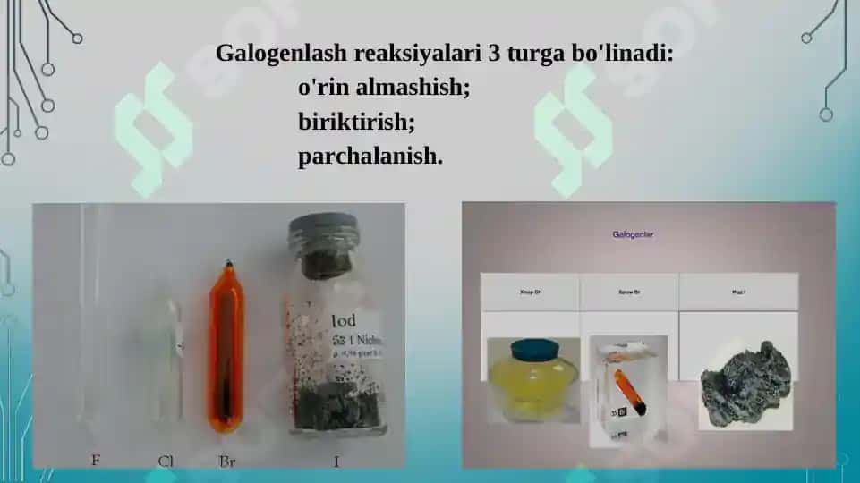 Galogen guruhi saqlagan preparatlar sintezi. Taqdimot 12 bet. 4
