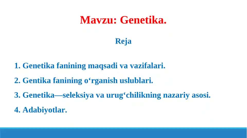 Genetika. Taqdimot 15 bet 1