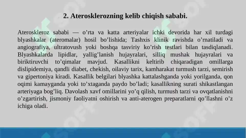 Aterosklerozning kelib chiqish mexanizmi. Taqdimot 16 bet. 3