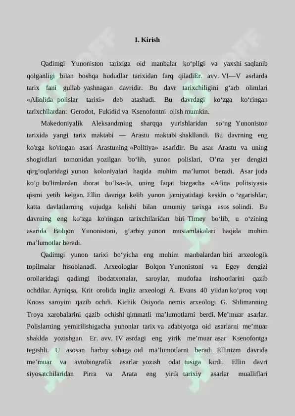 Qadimgi Yunoniston. Qadimgi Yunoniston tarixi. Referat 13 bet. 3