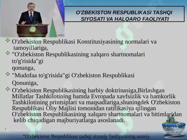 O'zbekiston xalqaro tashkilotlar bilan ko’p tomonlama hamkorligi 2