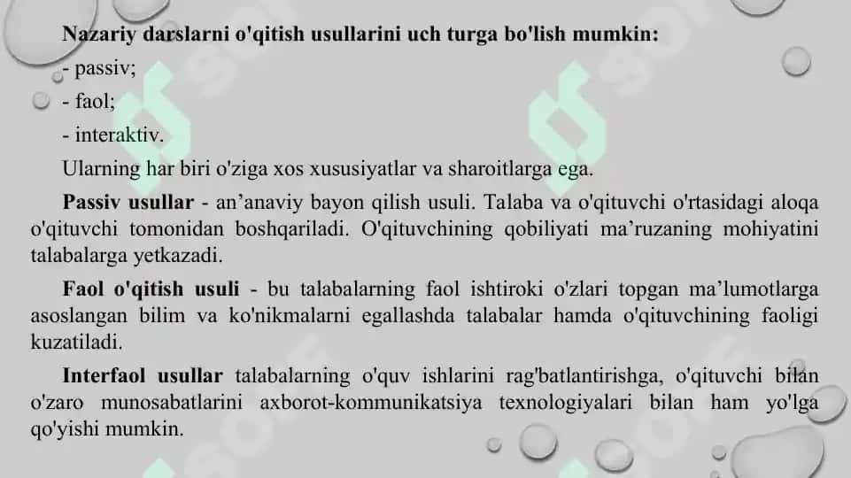 Nazariy darslarni o'qitish usullari.  Ma'ruza taqdimoti 15 bet. 4