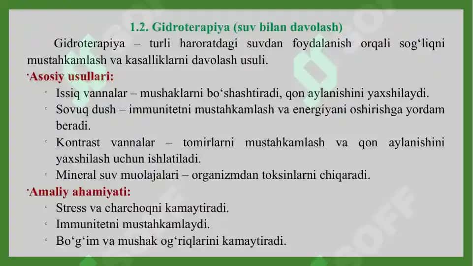 Naturopatik tibbiyotning asosiy yo‘nalishlari, tamoyillari va ularning amaliy qiymati. Taqdimot 30 bet 5