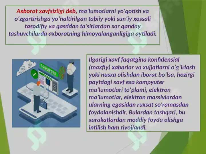 Axborot xavfsizligini ta’minlash, INTERNETDAGI TAHDIDLARDAN HIMOYALANISH 3