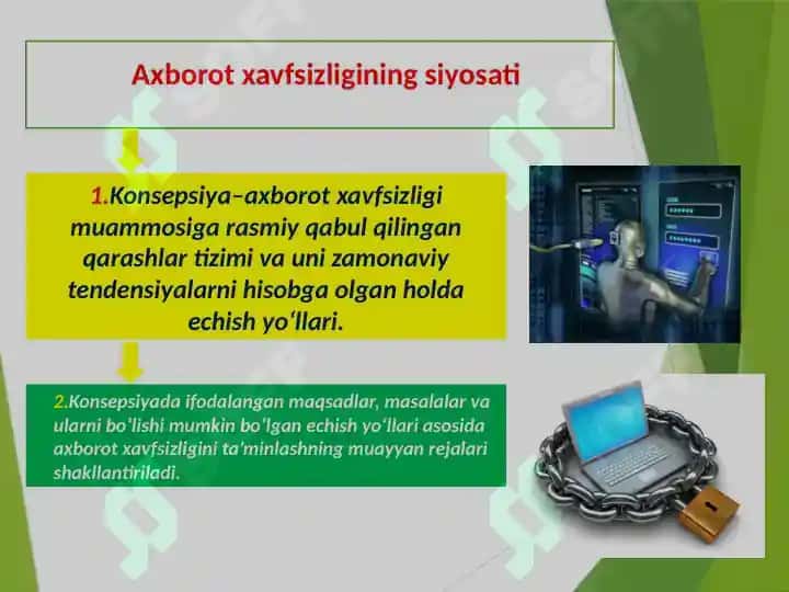 Axborot xavfsizligini ta’minlash, INTERNETDAGI TAHDIDLARDAN HIMOYALANISH 7