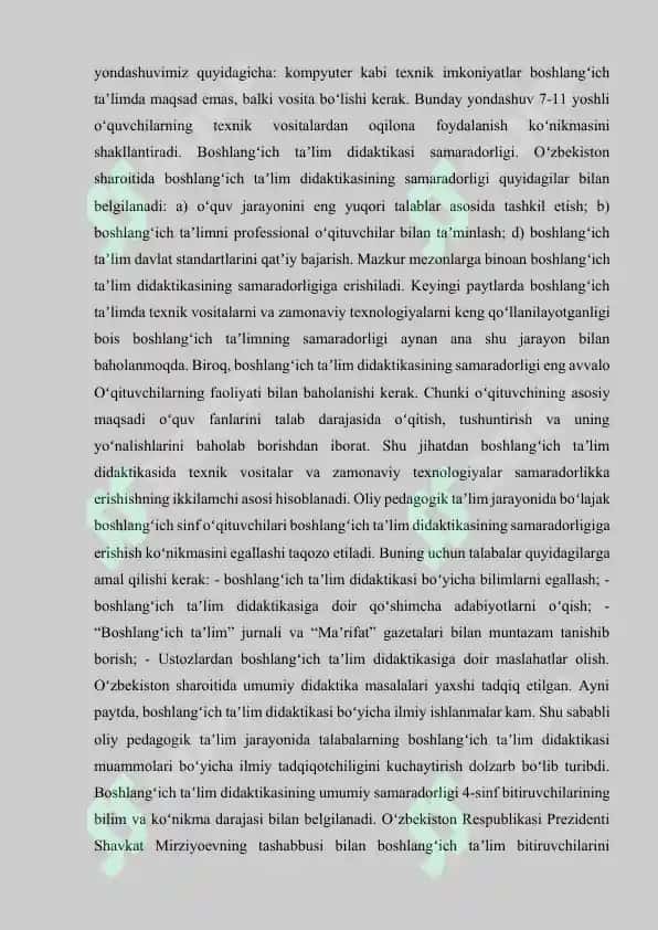 Boshlang‘ich sinf o‘qituvchisi sifatida o‘qitishga kirish 7